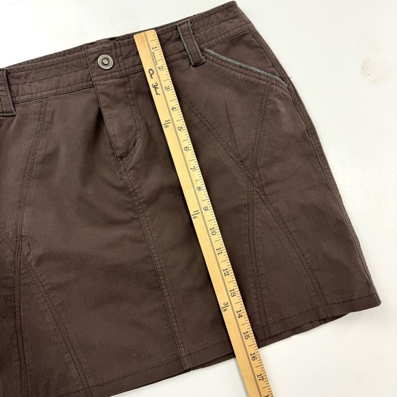 KUHL Womens Sz 4 Brown Inspiratr Hiking Brushed Canvas Pockets A-Line Mini Skirt - Picture 8 of 9